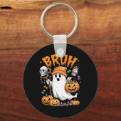 Bruh Ghost Halloween Niedlich Ghost Trick oder Tre Schlüsselanhänger (Vorderseite)