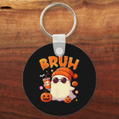 Bruh Ghost Halloween Niedlich Ghost Trick oder Tre Schlüsselanhänger (Vorderseite)
