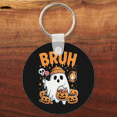 Bruh Ghost Halloween Niedlich Ghost Trick oder Tre Schlüsselanhänger (Vorderseite)