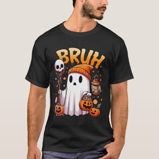 Bruh Ghost Halloween Niedlich Ghost Trick oder Tre T-Shirt (Vorderseite)