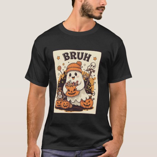 Bruh Ghost Halloween Niedlich Ghost Trick oder Tre T-Shirt (Vorderseite)