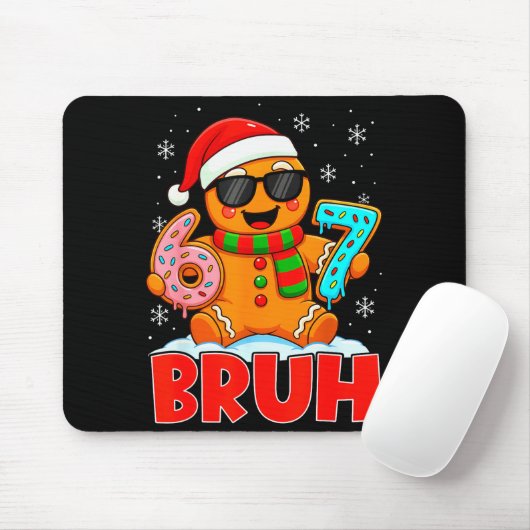 Bruh Gingerbread Six Seven 67 Ice Cream Drip Chris Mousepad (Mit Mouse)