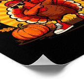 Bruh Give Thanks Dabbing Turkey Boy Funny Thanksgi Poster (Ecke)