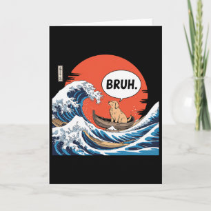 Bruh Große Welle Kanagawa Lustige Japanische Surfe Karte