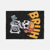 Bruh Halloween Boys Kids Gamer Mens Skeleton Video Fleecedecke (Vorderseite (Horizontal))