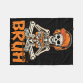 Bruh Halloween Boys Kids Gamer Mens Skeleton Video Fleecedecke (Vorderseite (Horizontal))