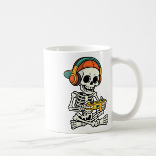 Bruh Halloween Boys Kids Gamer Mens Skeleton Video Kaffeetasse