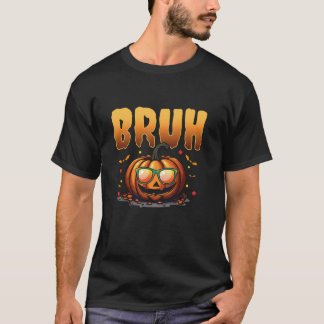 Bruh Halloween Funny Pumpkin Costume Kinder Mädche T-Shirt