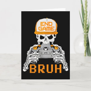 Bruh Halloween Jungen Kinder Gamer Männer Skelett  Karte
