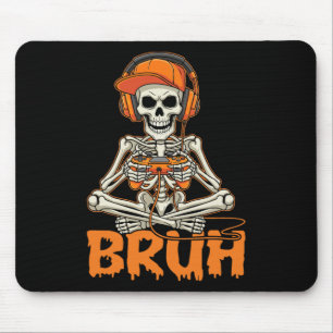 Bruh Halloween Jungen Kinder Gamer Männer Skelett Mousepad