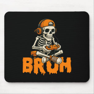 Bruh Halloween Jungen Kinder Gamer Männer Skelett Mousepad