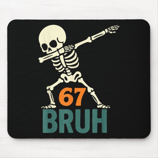 Bruh Halloween-Meme-Nummern Sechs Sieben Skelett S Mousepad (Vorne)