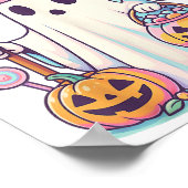Bruh Halloween Niedlich Ghost Trick oder Treat Can Poster (Ecke)