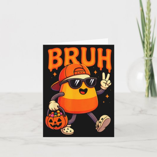 Bruh Halloween Team Candy Corn Trick Or Treat Kids Karte (Vorderseite)
