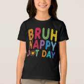 Bruh Happy Dot Day Funny kids Bys Custom Tri-Blend Shirt (Vorderseite)