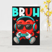 Bruh Heart Gamer Video Gaming Controller Valentins Karte (Gelbe Blume)
