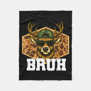 Bruh Hirsch Lustiger Hirsch Jagd Tarnkappe Jugend Fleecedecke