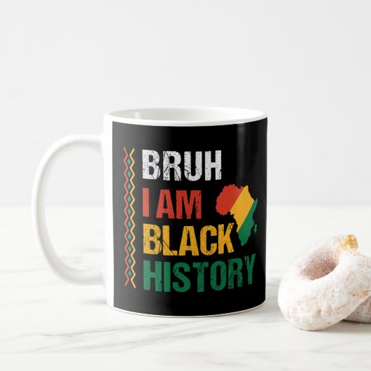 Bruh I Bin Black History Kaffeetasse (Mit Donut)