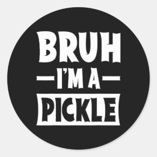 Bruh I bin ein Pickle Funny Lazy Halloween Kostüm Runder Aufkleber