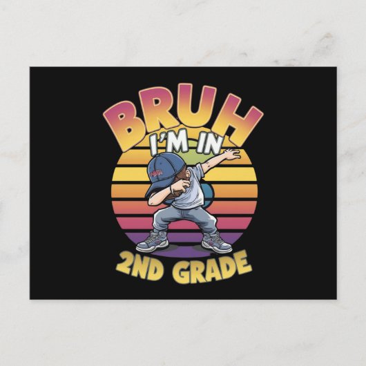 BRUH I BIN IN DER 2. GRADE POSTKARTE (Vorderseite)