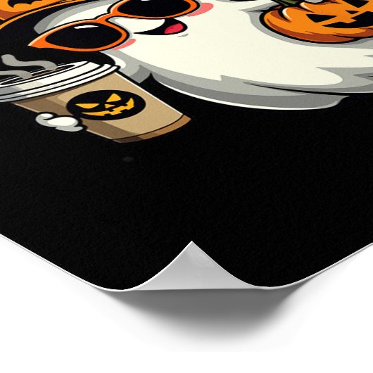 Bruh I Gemein Boo Funny Ghost Coffee Pumpkin Spook Poster (Ecke)