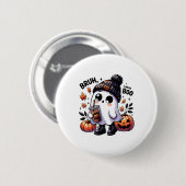 Bruh I Gemein Boo Funny Ghost Kürbislaterne Kaffee Button (Vorne & Hinten)