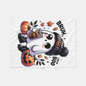 Bruh I Gemein Boo Funny Ghost Kürbislaterne Kaffee Fleecedecke (Vorderseite (Horizontal))