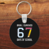 Bruh I Survived 67 Days Of School Six Seven Kids T Schlüsselanhänger (Vorderseite)