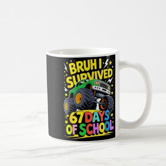 Bruh I Survived 67 Days Of School Six Seven Meme T Kaffeetasse (Rechts)