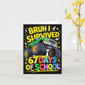 Bruh I Survived 67 Days Of School Six Seven Meme T Karte (Gelbe Blume)