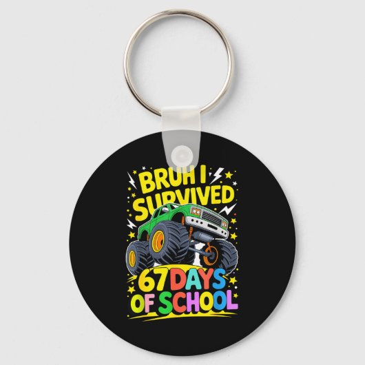 Bruh I Survived 67 Days Of School Six Seven Meme T Schlüsselanhänger (Vorderseite)