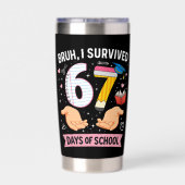 Bruh I survived 67 days of school Thermobecher (Rückseite)