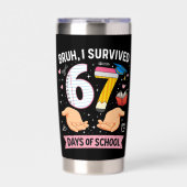 Bruh I survived 67 days of school Thermobecher (Vorderseite)