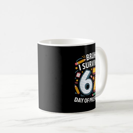 Bruh I Survived 67th Day Of Preschool 67 Meme Kids Kaffeetasse (VorderseiteRechts)