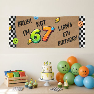BRUH Ich bin 6 Nicht 7 Jungen 7. Geburtstagsbanner Banner