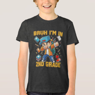 Bruh, ich bin im zweiten Grade Dabbing Boys Kids G Tri-Blend Shirt