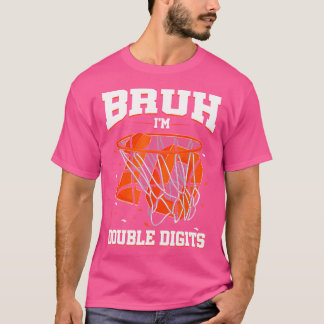 Bruh I'm 10 Double Digits 10th Birthday Boy Basket T-Shirt