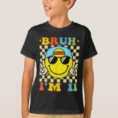 Bruh I'm 11 Years Old Blue Birthday Boys 11th Birt T-Shirt (Vorderseite)