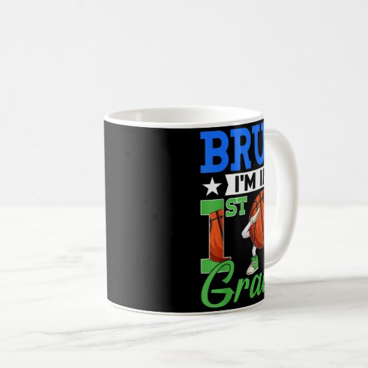Bruh Im 1. Klasse Basketball zurück zum Schuljunge Kaffeetasse (VorderseiteRechts)