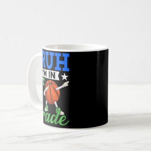 Bruh Im 1. Klasse Basketball zurück zum Schuljunge Kaffeetasse (Vorderseite Links)