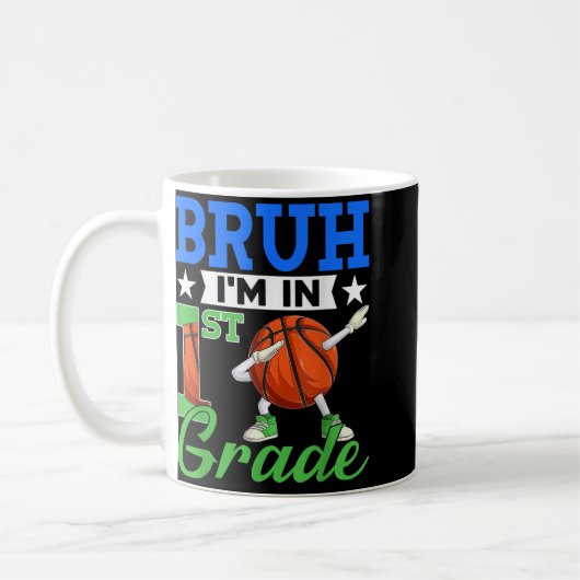 Bruh Im 1. Klasse Basketball zurück zum Schuljunge Kaffeetasse (Links)