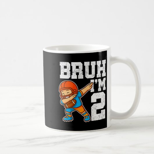 Bruh I'm 2 Funny Dab Se Football Gift For 2nd Birt Kaffeetasse (Rechts)