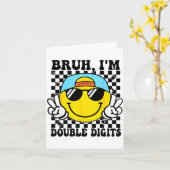 Bruh I'm Double Digits 10 Year Old Boy Birthday 10 Karte (Gelbe Blume)