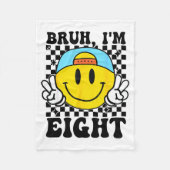 Bruh I'm Eight 8 8th Birthday Groovy Boys Girls 8 Fleecedecke (Vorderseite)