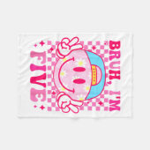 Bruh I'm Five 5 5th Birthday Girls Groovy 5 Years  Fleecedecke (Vorderseite (Horizontal))