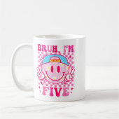 Bruh I'm Five 5 5th Birthday Girls Groovy 5 Years  Kaffeetasse (Links)