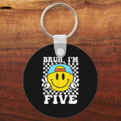 Bruh I'm Five 5 5th Birthday Groovy Boys Girls 5 Y Schlüsselanhänger (Vorderseite)