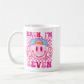 Bruh I'm Seven 7 7th Birthday Girls Groovy 7 Years Kaffeetasse (Links)