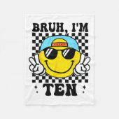 Bruh I'm Ten 10 10th Birthday Groovy Boys Girls 10 Fleecedecke (Vorderseite)