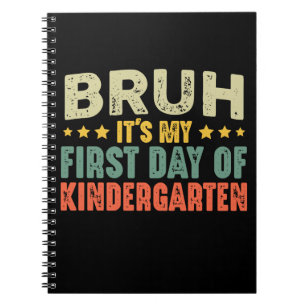 Bruh ist mein erster Kindergartentag Vintag Notizblock